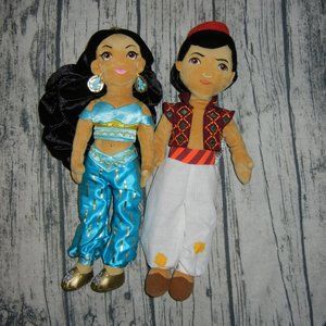 Special Disney Store Alladdin & Jasmine Cloth plush dolls